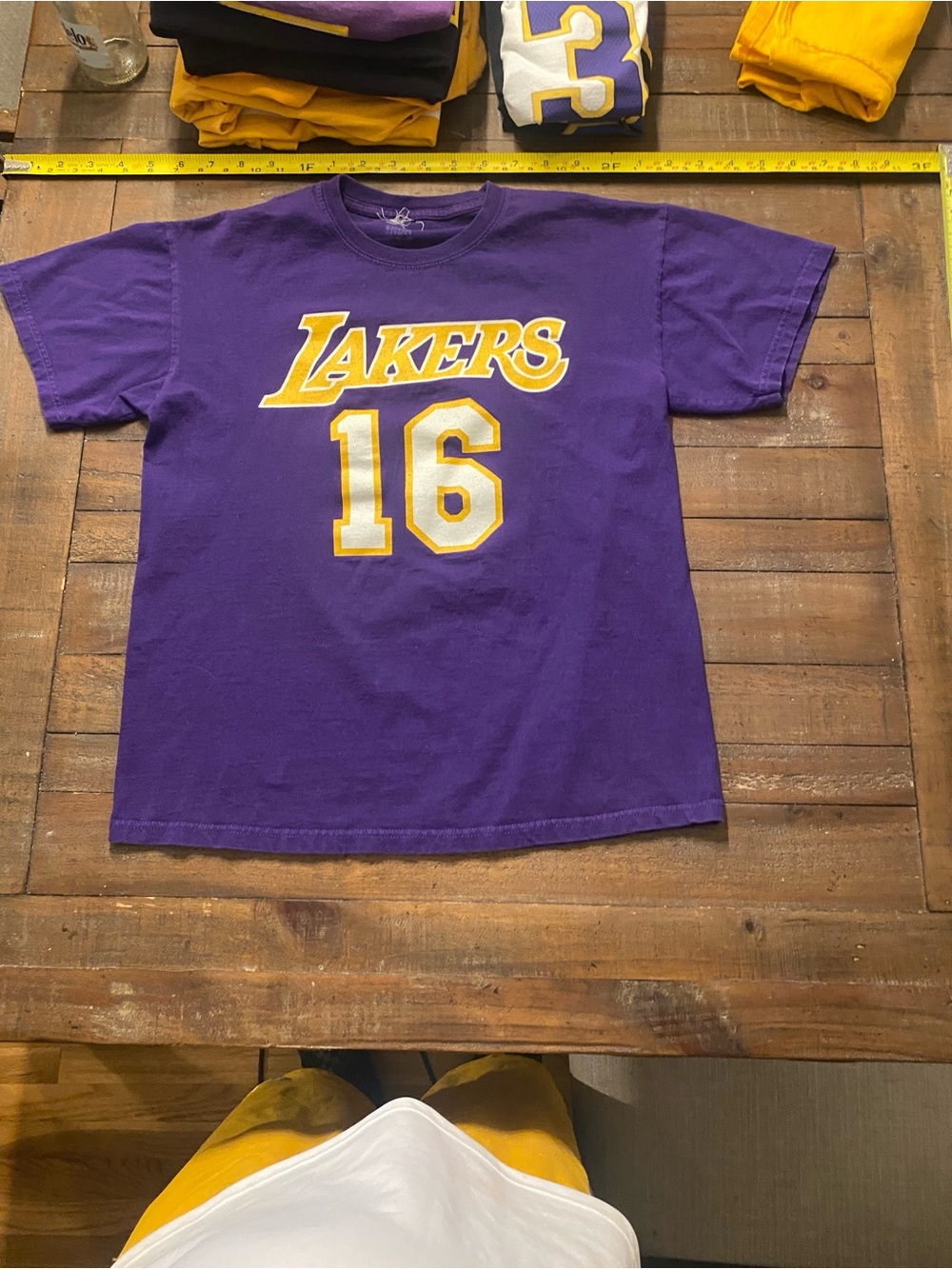 Lakers Pau Gasol Purple Number 16 Graphic T-Shirt